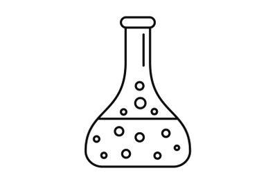 Chemical full flask icon, outline style