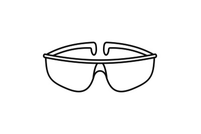 Chemical protect glasses icon, outline style