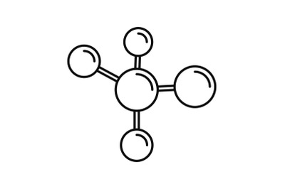 Chemistry molecule icon, outline style