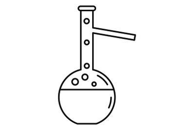 Chemical flask icon, outline style