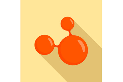 Triple molecule icon, flat style