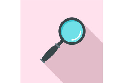 Magnify glass icon, flat style