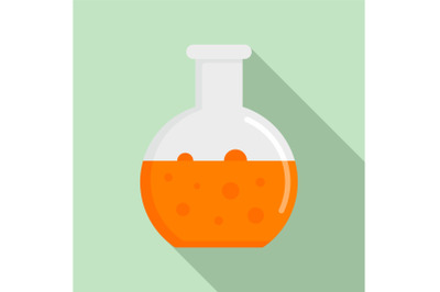 Chemical round flask icon, flat style