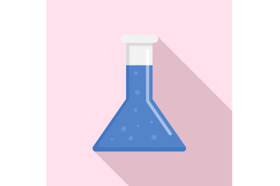 Conic chemical pot icon, flat style