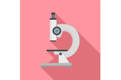 Chemical microscope icon, flat style
