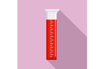 Measurement test tube icon, flat style