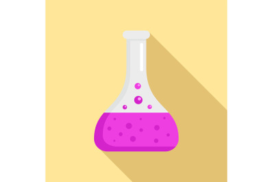 Chemical flask icon, flat style