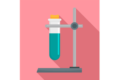 Test tube stand icon, flat style