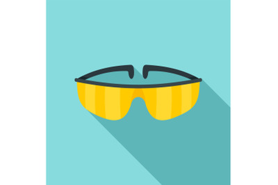 Chemical protect glasses icon, flat style