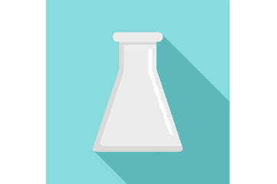 Glass flask icon, flat style
