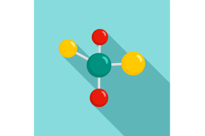 Chemistry molecule icon, flat style