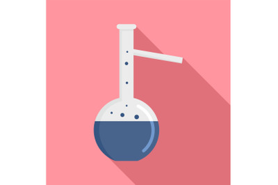 Chemical flask icon, flat style