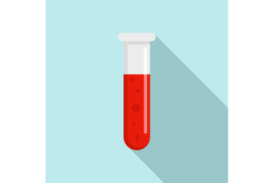 Test tube icon, flat style