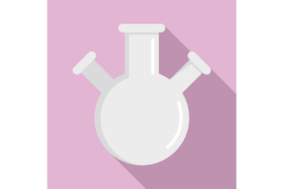 Triple flask icon, flat style