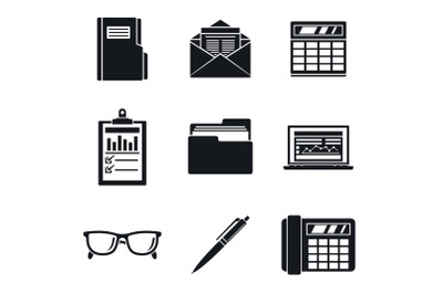 Accounting day icon set, simple style