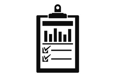 Checklist graph icon, simple style
