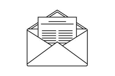 Mail icon, outline style