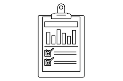 Checklist graph icon, outline style
