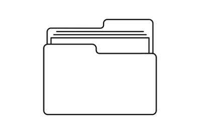 File folder icon, outline style