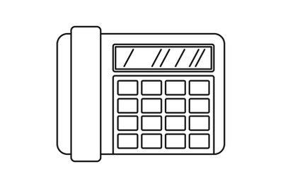 Fax telephone icon, outline style