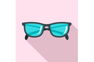 Accounting glasses icon, flat style
