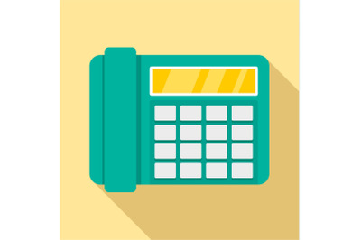 Fax telephone icon, flat style