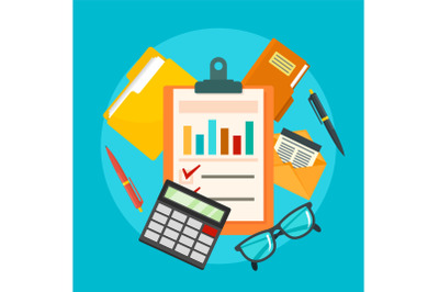 Accounting concept background, flat style