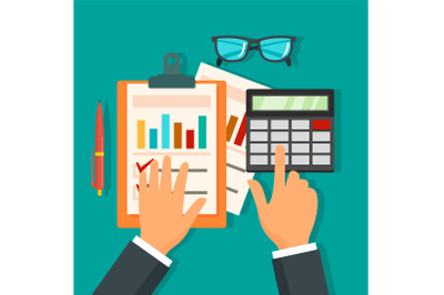 Tax accounting day concept background, flat style