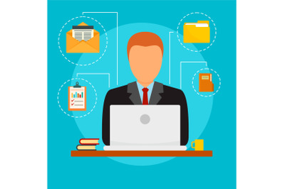 Plan accounting day concept background, flat style