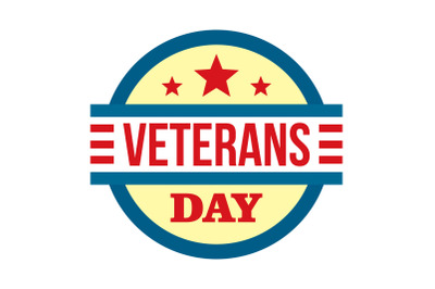 Round veterans day logo, flat style