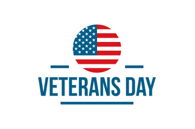 Us veterans day logo, flat style