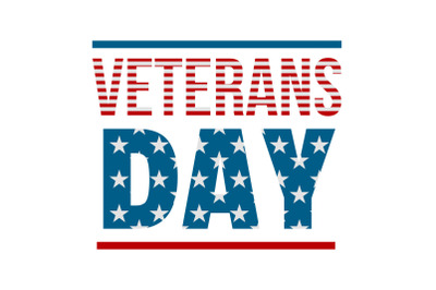 Text veterans day logo, flat style