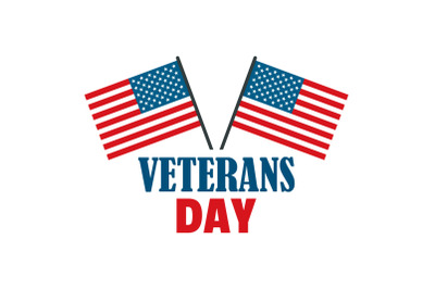 Usa flag veterans day logo, flat style