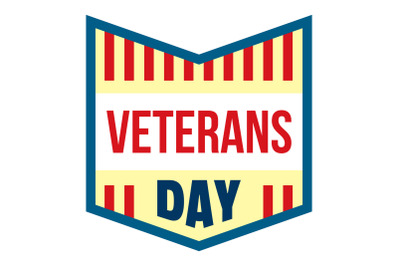 Veterans day logo, flat style