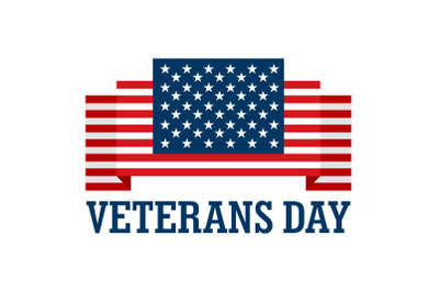 Usa veterans day logo, flat style