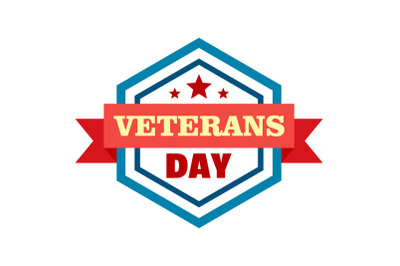 Star veterans day logo, flat style