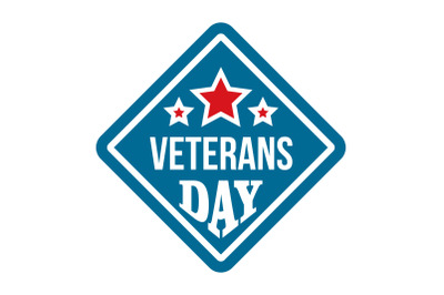 American veterans day logo, flat style