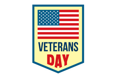 Salute veterans day logo, flat style