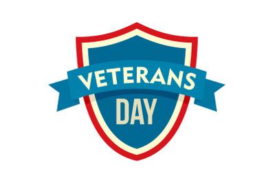 Parade veterans day logo, flat style