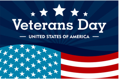 Veterans day concept background, flat style