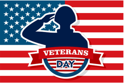 Usa veterans day concept background, flat style