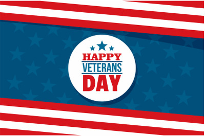 Happy veterans day concept background, flat style