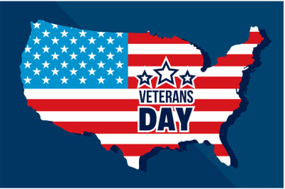 American veterans day concept background, flat style