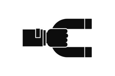 Magnet customer retention icon, simple style