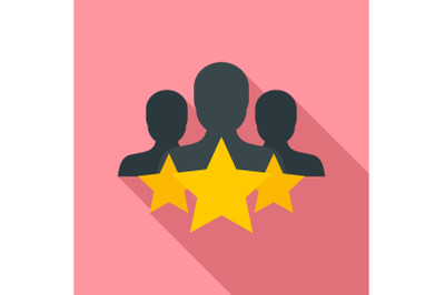 Star customer retention icon, flat style
