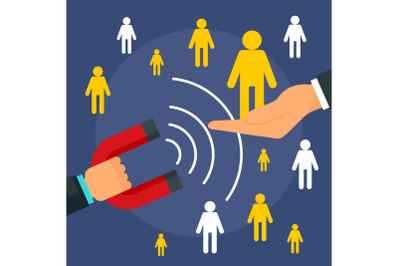 Client support concept background, flat style