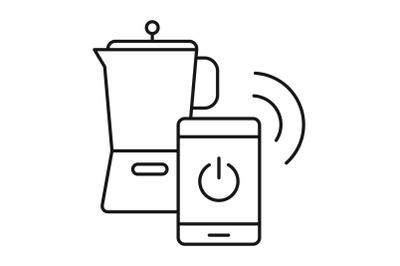 Smart coffee jug icon, outline style
