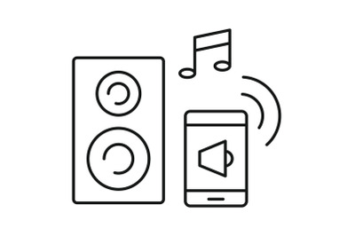 Smart sound control icon, outline style