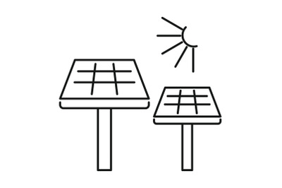 Solar panel icon, outline style