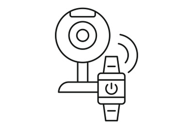 Smart web camera icon, outline style